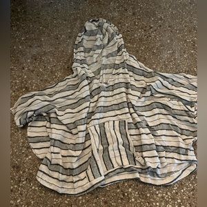 Linen hooded beach dolman top